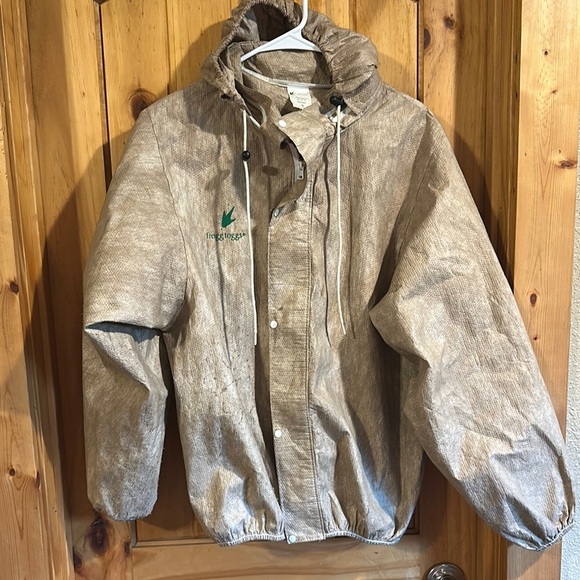 Frogg Toggs Other - Frog Toggs Outerwear Tan Hooded Jacket with Embroidered Logo